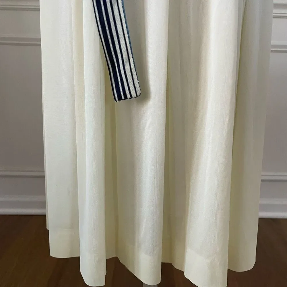 Vintage 60s Blue Variegated Stripe Sleeveless Dress S - Picture 4 of 8